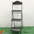 Retro Industrial 3 Tier Decorative Metal Foldable Shelf